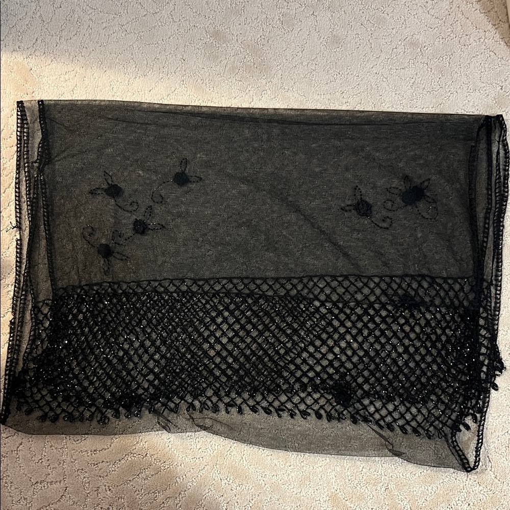 Elegant Black Lace Shawl